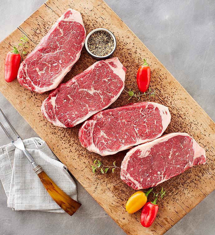 Grass-Fed Beef New York Strip Steaks - 10 oz 